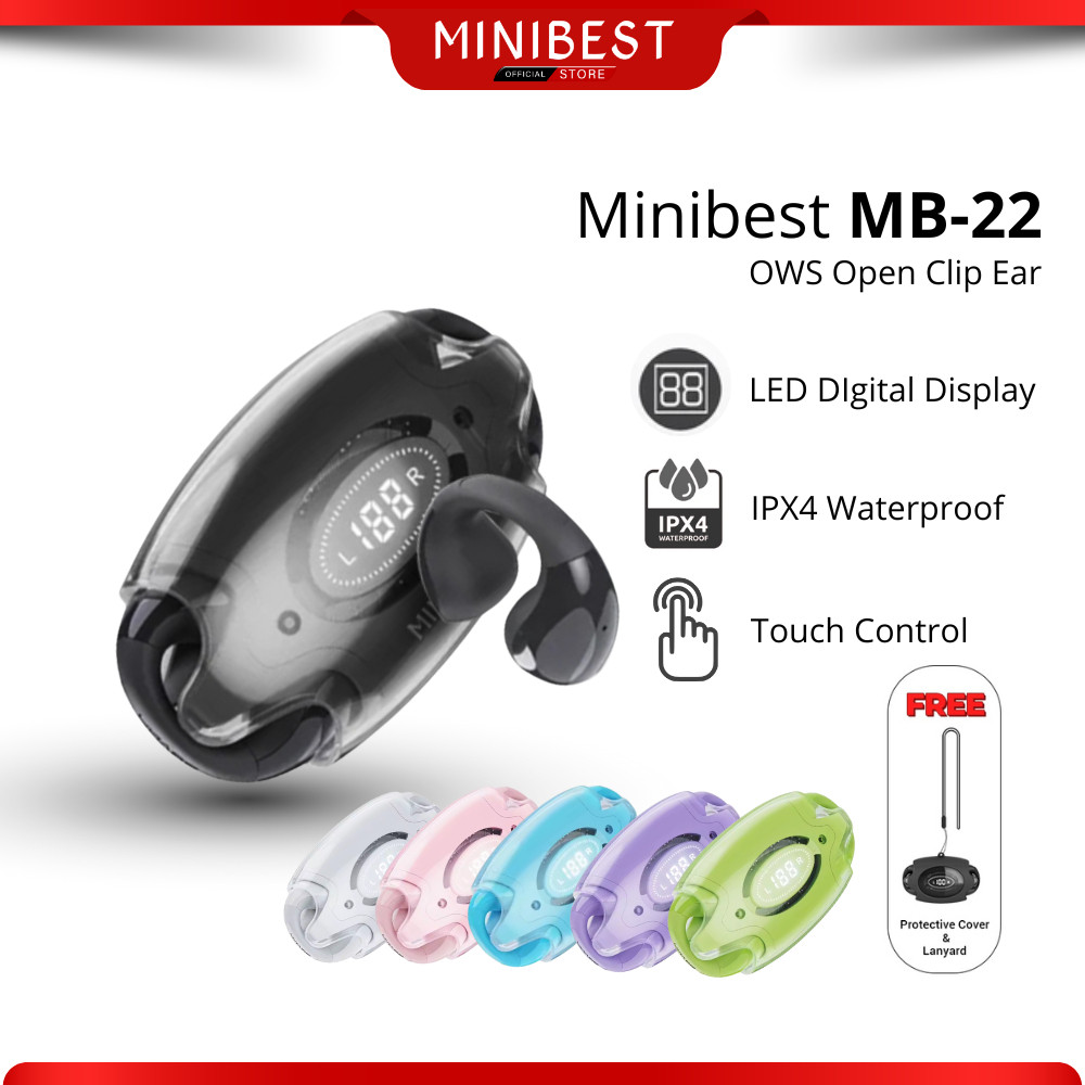 MINIBEST MB22 TWS Earphone Headset Bluetooth V5.3 On EC Ear Clip Wireless Bluetooth Headset
