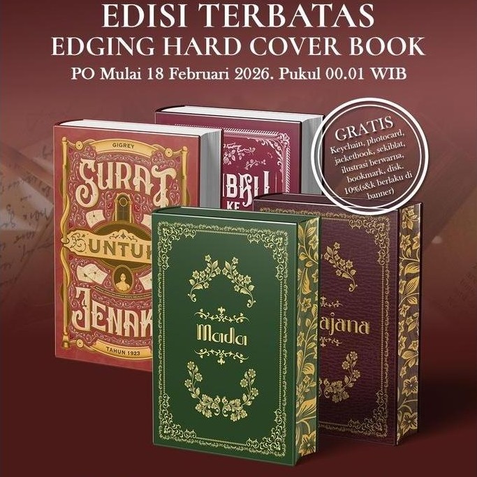 Pilihan- Edisi Terbatas Edging Hardcover ,Mada,Mahajana,Surat Untuk Jenaka,Kembali Kebativia