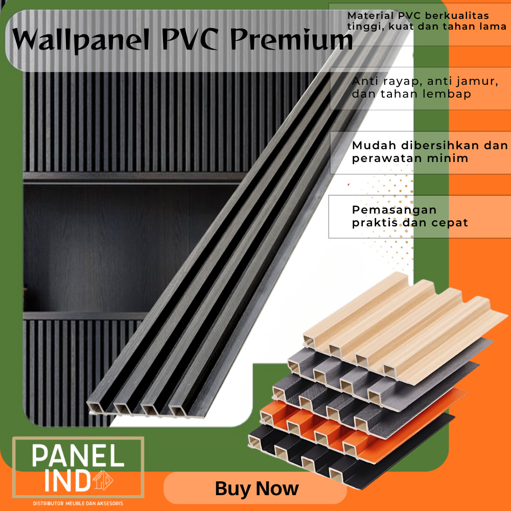 Panel Indo WallPanel PVC (INSTANT BANDUNG) WPC 3 Meter  Bahan Premium wood panel wpc bandung, wallpa