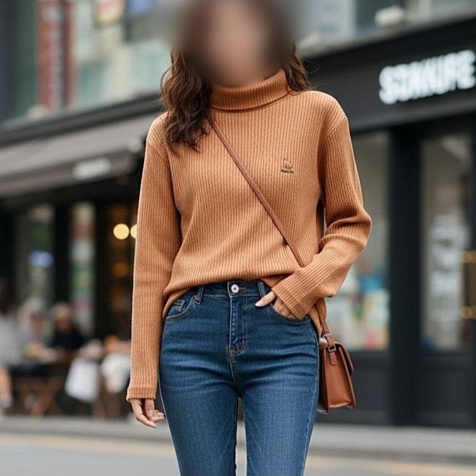 Sweatshirt Baju Knit Lengan Panjang Orange wallaby