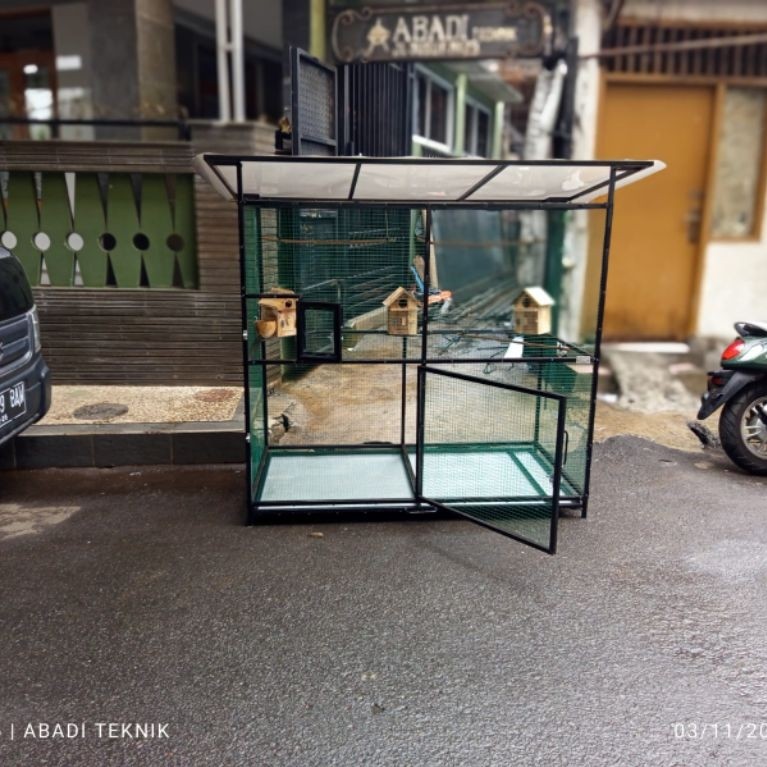 Sangkar Kandang Ternak Umbaran Koloni Aviary Besar Kotak Lovebird Kenari Murai