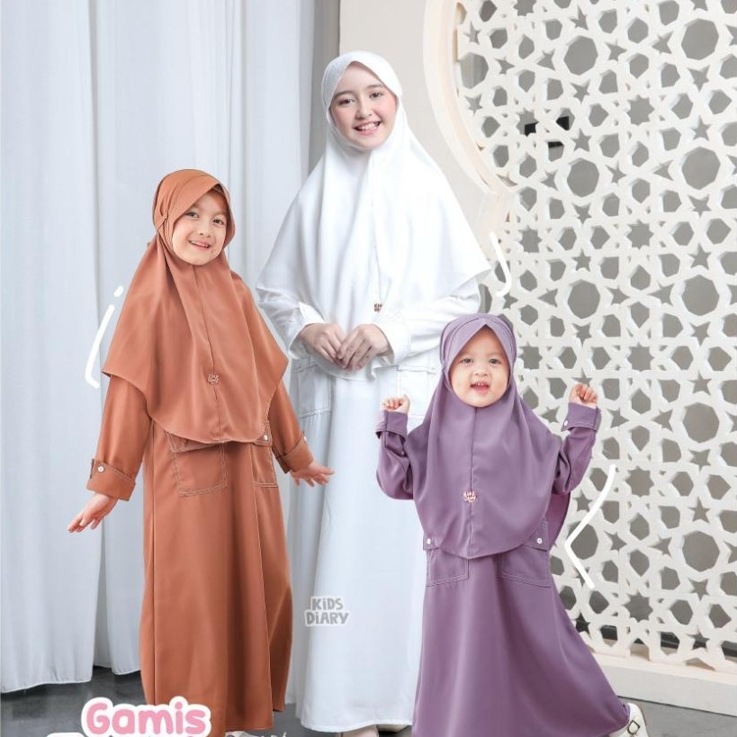 GARANSI KIDS DIARY PLUS - ZASKIA GAMIS ANAK PEREMPUAN MUSLIM POLOS ANAK PEREMPUAN SYAR'I SET HIJAB S