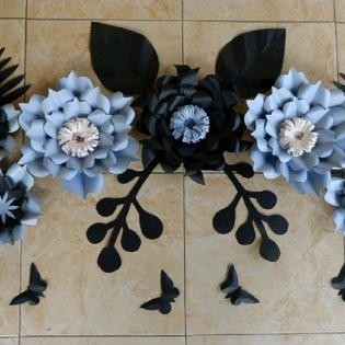 Paper Flower Dekorasi Tunangan Bunga Kertas Backdrop Lamaran Home Dekor Hiasan Rumah Aqiqah Tedak