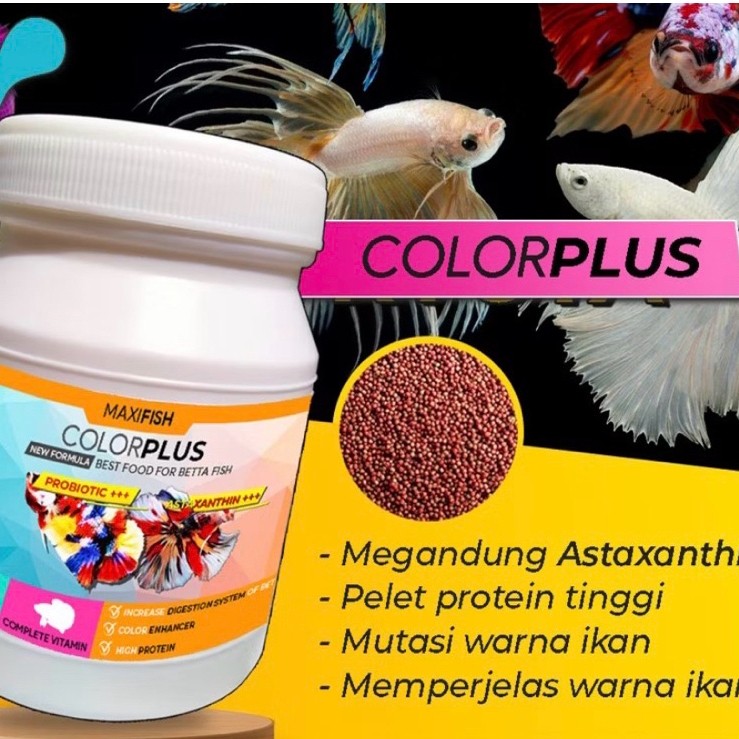 Colorplus Pelet Pakan Ikan Cupang Blue Rim Avatar Halfmoon Galaxy Giant Nemo Koi Guppy