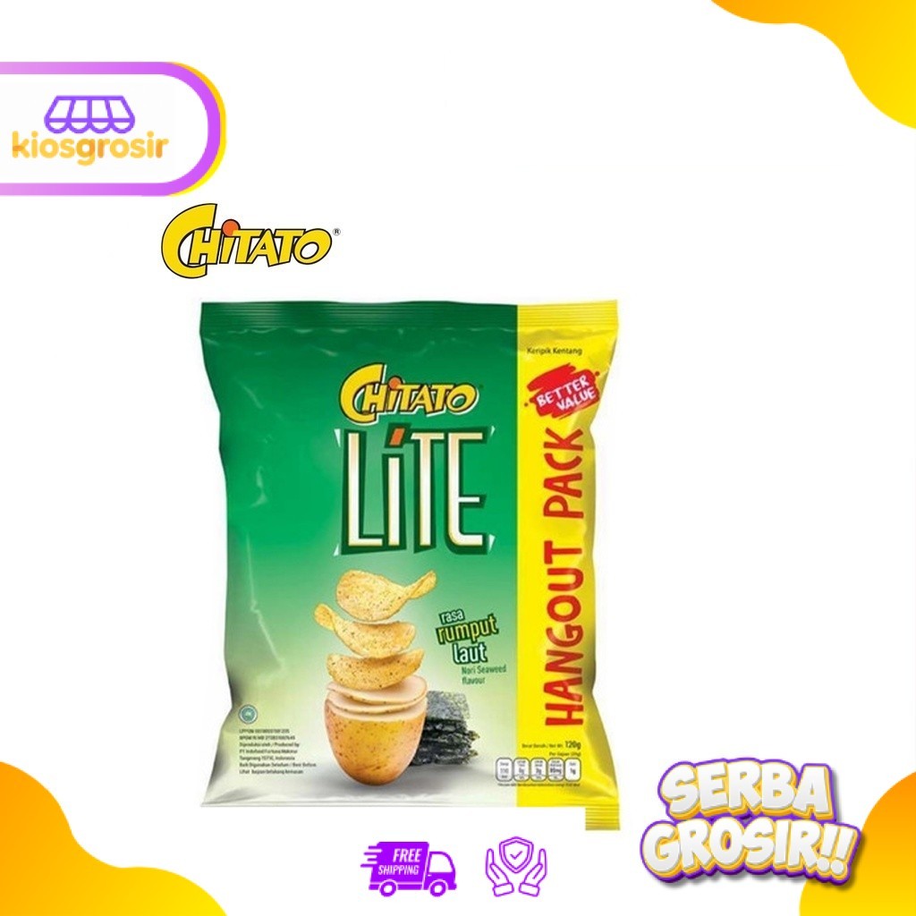 KIOSGROSIR Chitato Lite Rumput Laut Nori Seaweed HANGOUT PACK 120 dan 168 gr