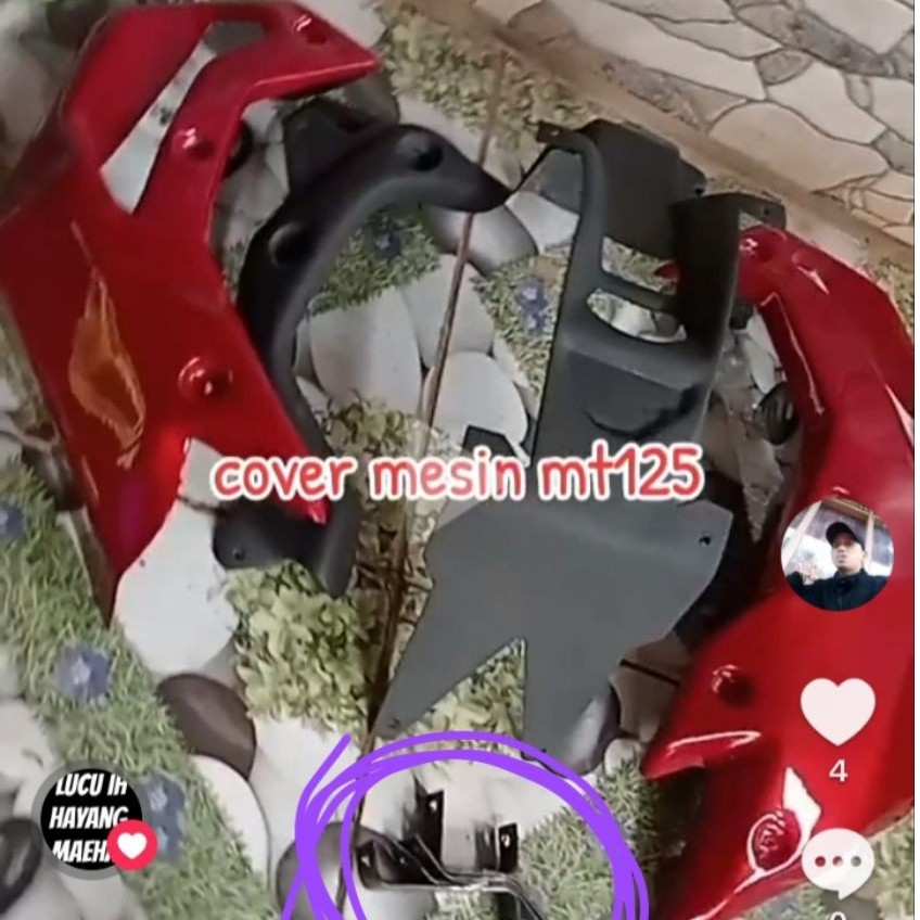 breket cover mesin mt125