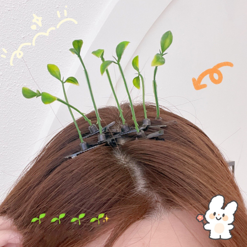 HPDA hairpin sepucuk daun tunas tauge sporut hick jepit rambut cosplay