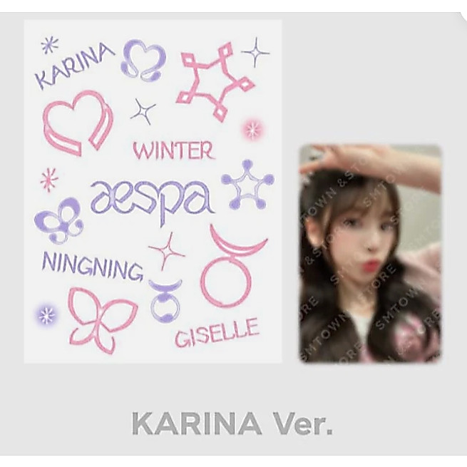 aespa - Come to MY illusion TATTOO STICKER SET - Unsealed Tattoo Sticker only Karina Giselle Winter 