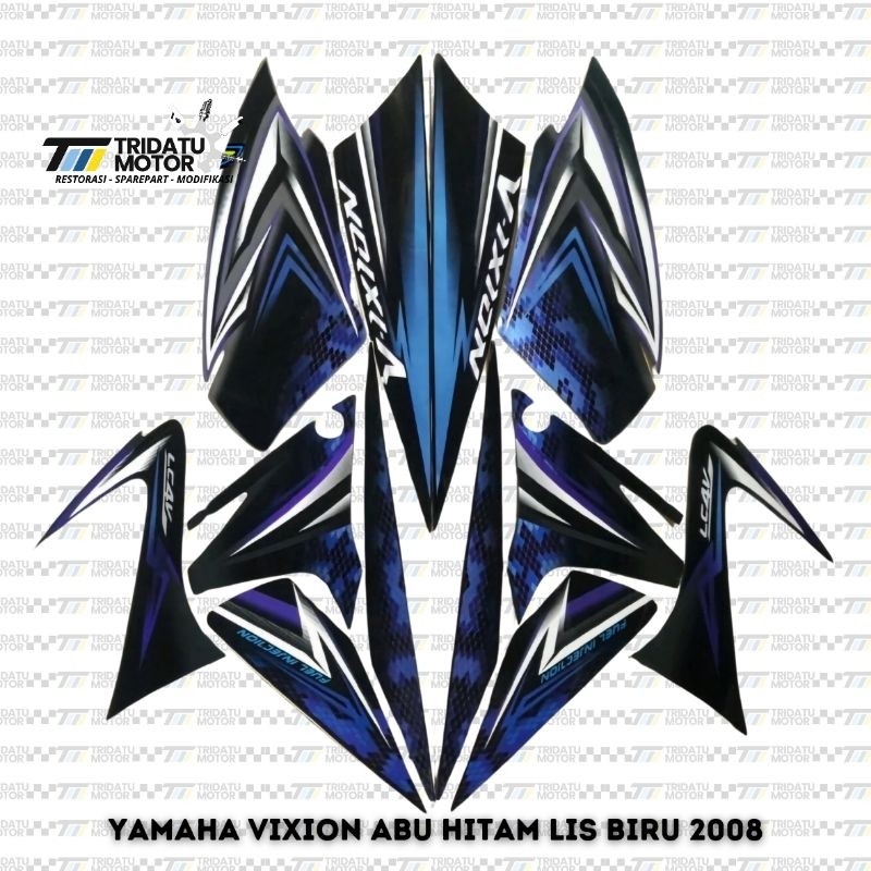 STICKER / STRIPING YAMAHA VIXION OLD 2008 2009 ABU HITAM LIS LIST STICKER / VIXION 150 OLD KUALITAS 