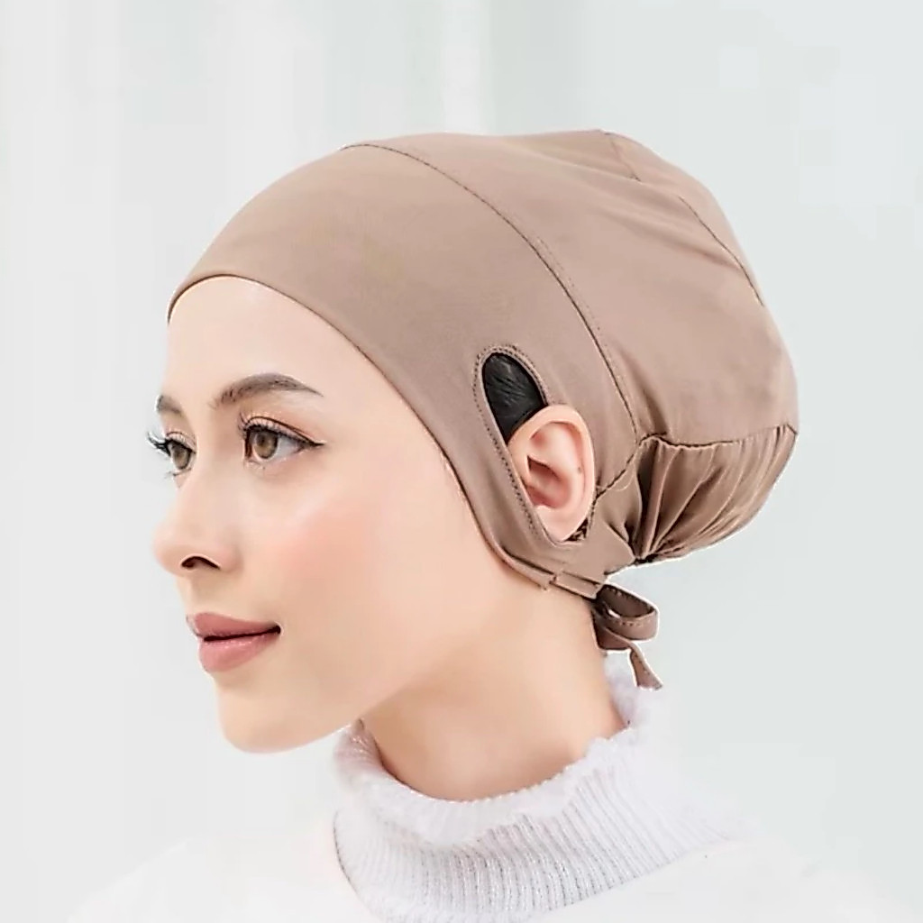 CIPUT Kerudung Lubang Telinga Bahan Jersey Premium Daleman Hijab Anti Budeg