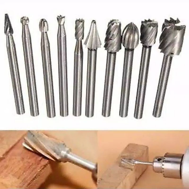 mata bor ukir bonsai set 10pcs baja HSS untuk kayu 3mm