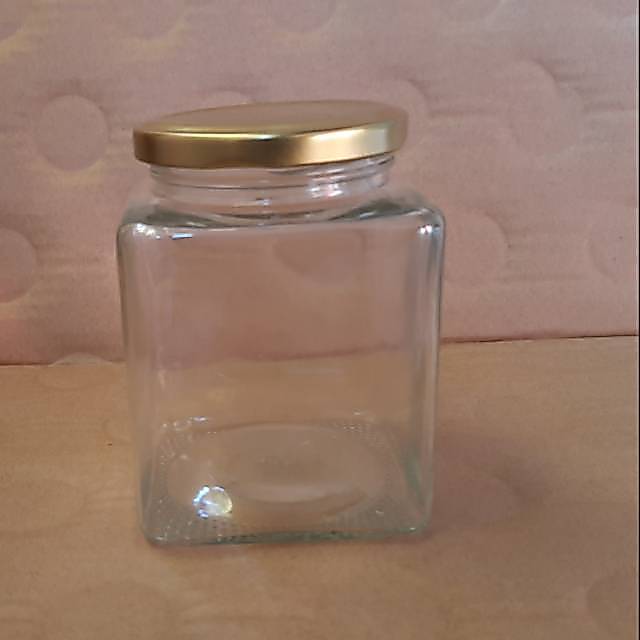 Botol kaca / jar kaca kotak 500 ml 100% baru