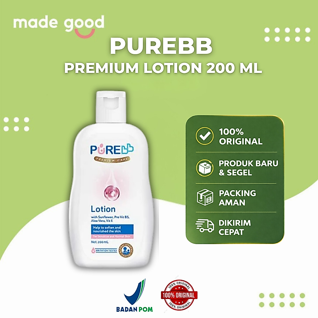 PureBB Premium Baby Body Lotion 200ml – Lotion Bayi Melembapkan Kulit Lembut & Halus