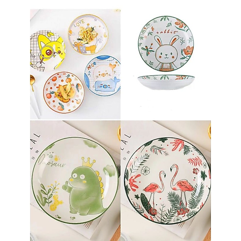 Piring Keramik Korea 20cm / Piring Keramik 20cm