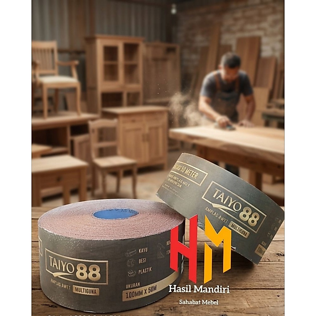Amplas Roll Kain Taiyo 88, 50 Meter x 10 Cm, Hand Sanding Profil Belt