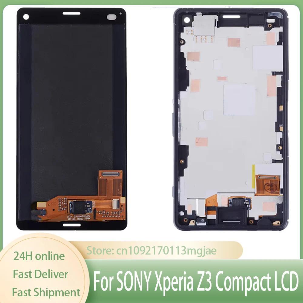 4.6" Original For SONY Xperia Z3 Compact D5803 D5833 LCD splay Tou Screen With Frame Replacement For