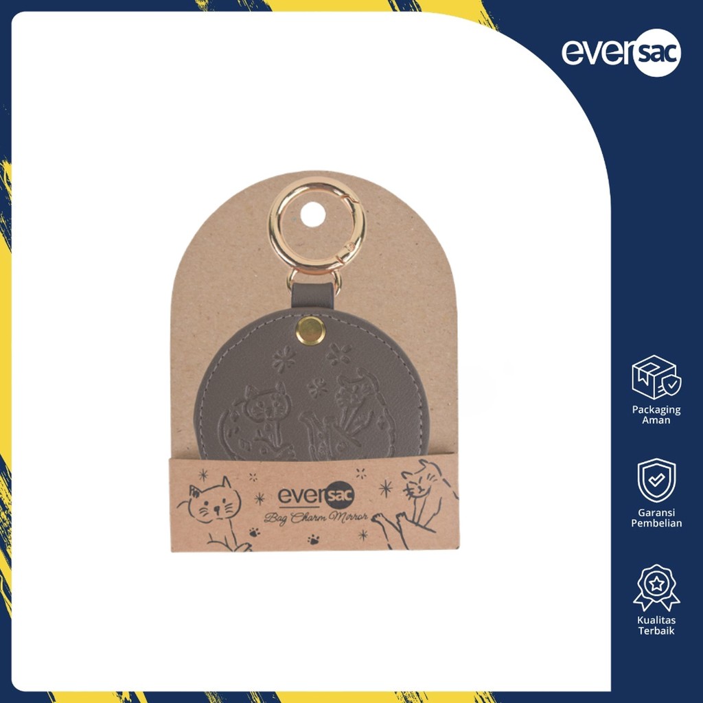 Eversac Bag Charm Mirror Ladies Dark Brown