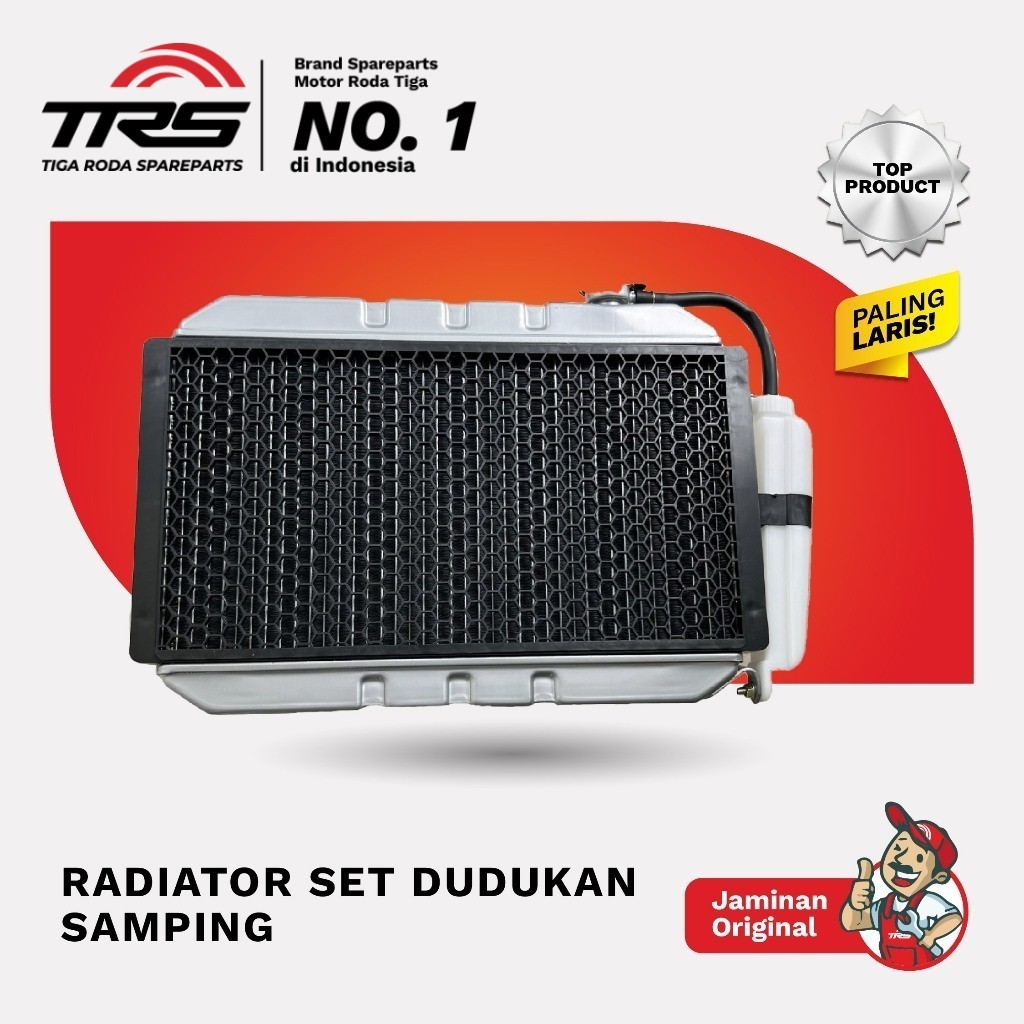 TRS Radiator Set Dudukan Kanan Kiri Pendingin Mesin Motor Roda Tiga Kaisar 250cc Jialing Spareparts 