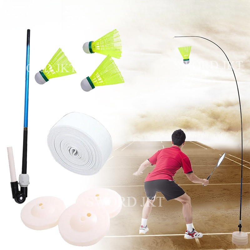 Alat Latih Badminton Trainer Set Rebound Alat Latihan Bulutangkis Portable Badminton Training Reboun