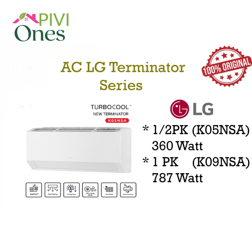 AC LG Standar Split 1/2PK / 1PK - K05NSA / K09NSA LG