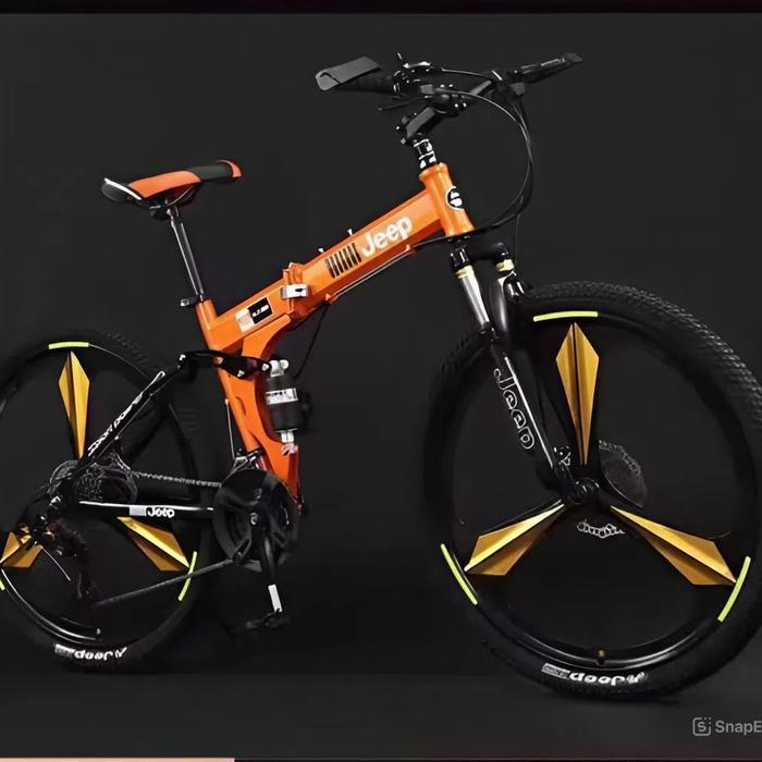 Jeep Sepeda Lipat Mountain Bike 26 Inch Velg 10 Material High Carbon Steel Orange & Army Green 27 Sp