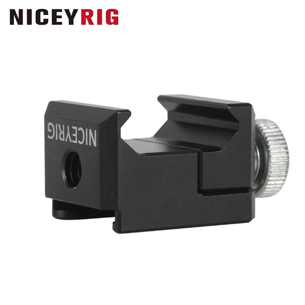NICEYRIG Quick Release NATO Clamp to Cold Shoe Mount for Flash Light Microphone Camera Cage Rig