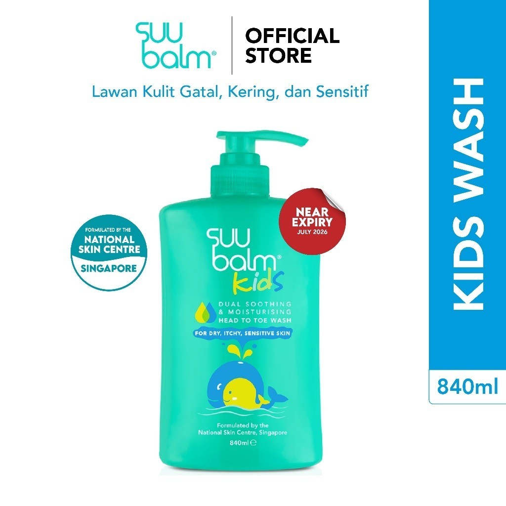 (ORIGINAL) Suu Balm Kids Head to Toe Body Wash 840ml Sabun Bayi & Anak untuk Kulit Sensitif Eczema N