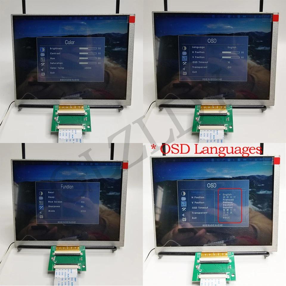 Layar LCD 7 inci CLAA070MA0ACW 800x600 4:3 60Pin TTL dengan Kit Papan Pengontrol Driver HDMI VGA AV 