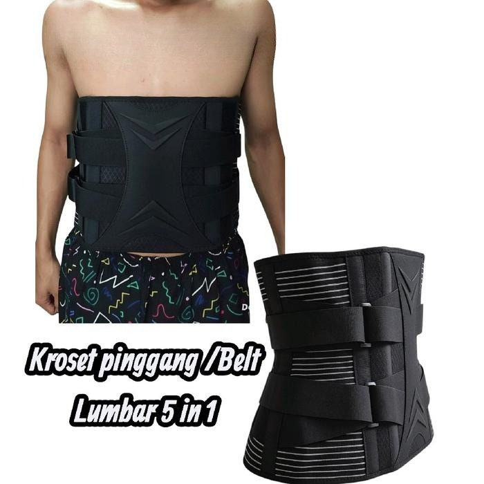 Kroset Pinggang/belt Lumbar Kkm Back Brace Best Back Brace for Back Pain Relief - M SSM Alat Pertuka