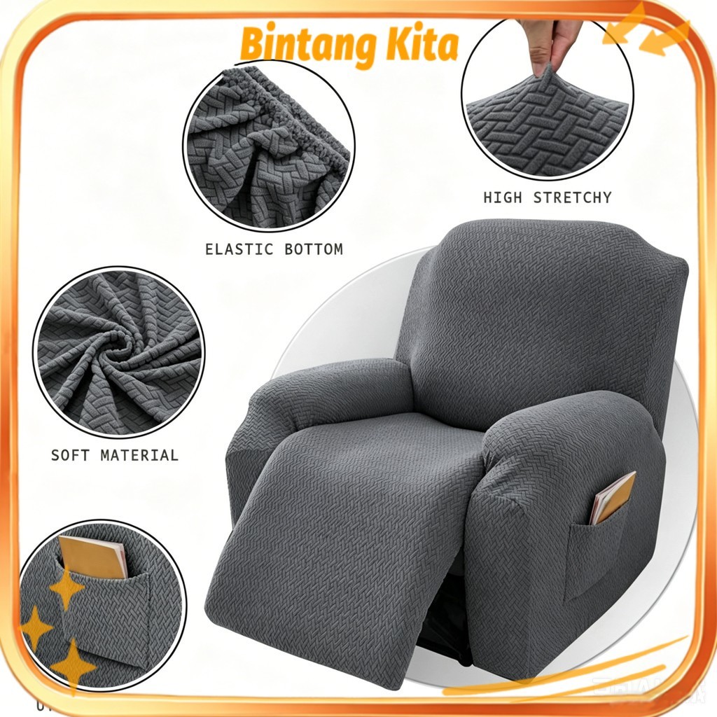 Cover Sofa Reclining Import 1 Seater Sarung Sofa Recliner Import Velvet Beludru Embos Cover Sarung E