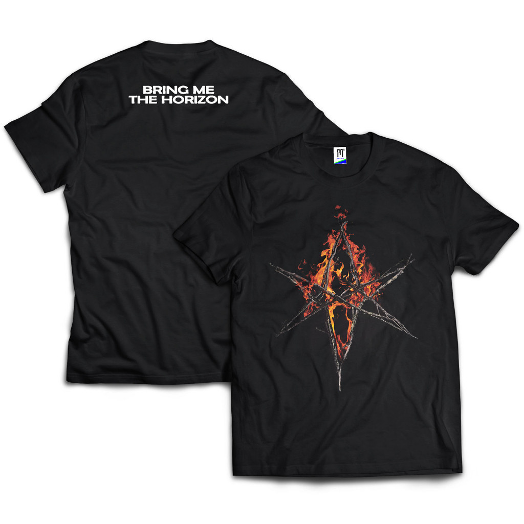 BAND - T shirt BMTH FIRE | BRING ME THE HORIZON | Kaos band | Kaos metal | Kaos Oversize | Tag Merch