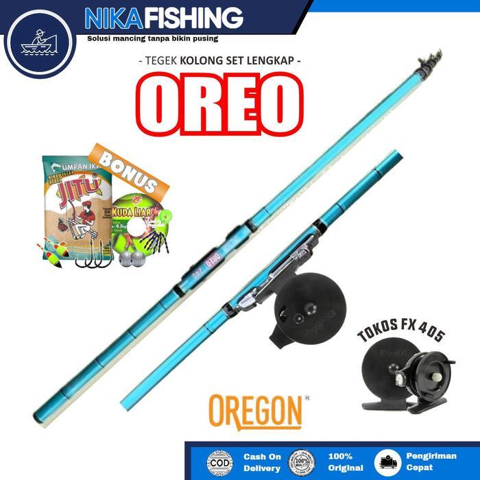 Set Pancing Joran Tegek Oregon Oreo Kolong dan Komplit Tongkat Pancing - Set Kolong Komplit, 180CM