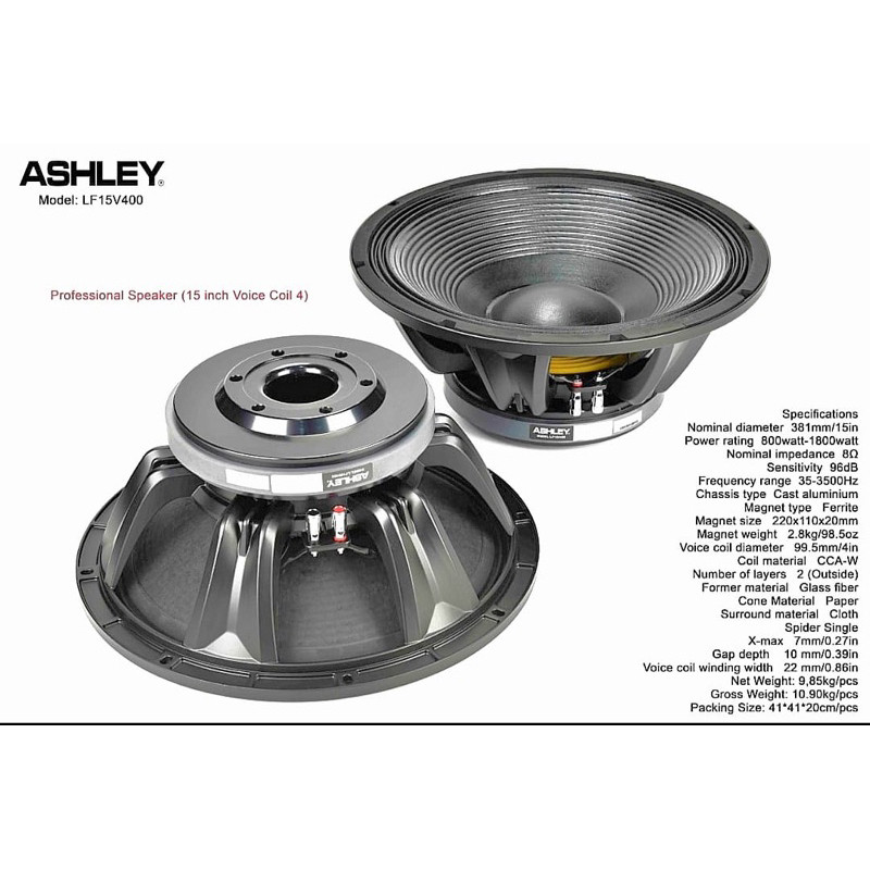 Speaker Ashley LF15V400 15V400 15 V400 15” Asley speaker komponen component original