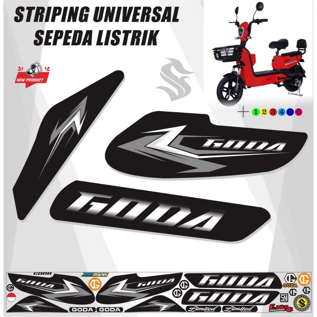STRIPING LIS STICKER SEPEDAH LISTRIK GODA / VARIASI SEPEDA LISTRIK