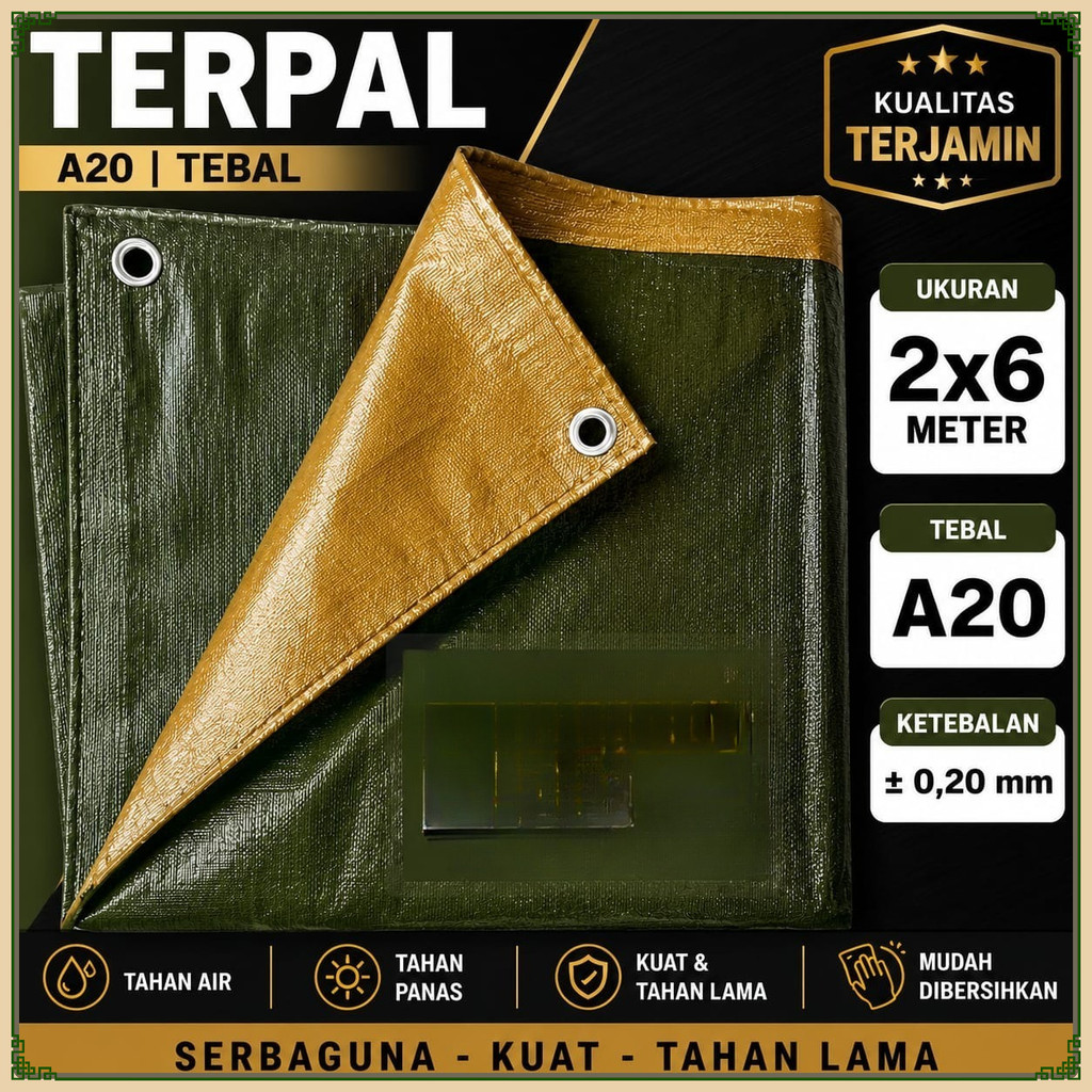 Terpal Korea A20 Tebal 2x6 Meter Kuat Anti Air Cocok Berbagai Kebutuhan