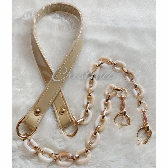 Strap tali tas + rantai plastik - cream