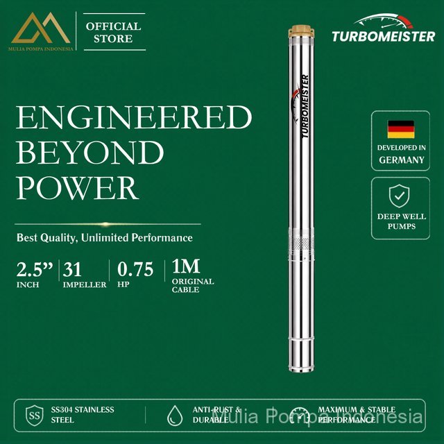 Pompa Satelit Turbomeister 2.5 Inch 0.75 HP - Pompa Submersible / Sibel