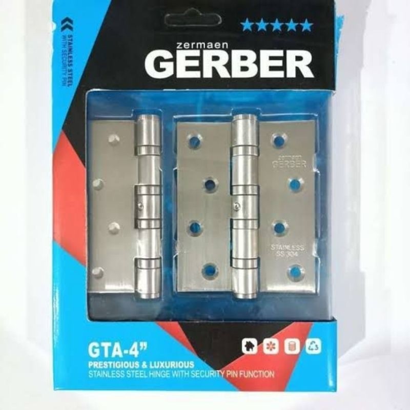 LEMUSHOP Gerber Engsel Pintu Jendela Stainless Steel 3 inch 4 inch 5 inch 6 inch 3" 4" 5" 6”