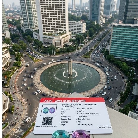 PERMATA COLOR CHANGE SAPPHIRE LOSSTONE BERSERTIFIKAT