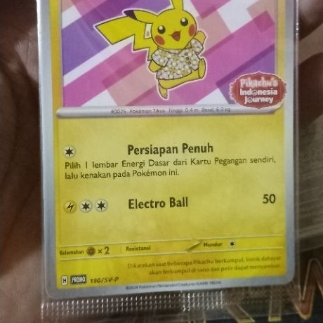 Kartu Pokemon Pikachu Batik Pink