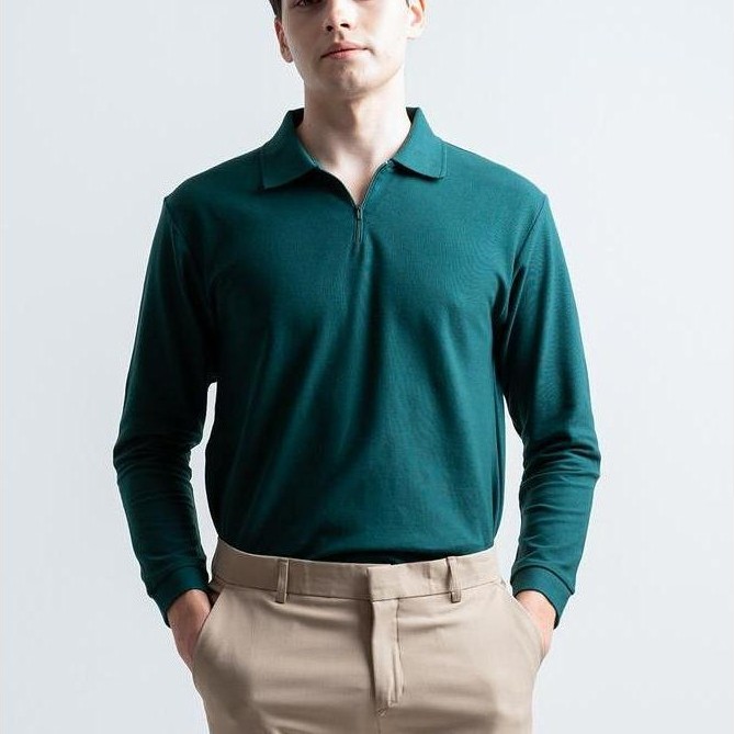Vorgese- Hsrm - Pozi Polo Zipper Long Sleeve | Kaos Polo Pria Lengan Panjang