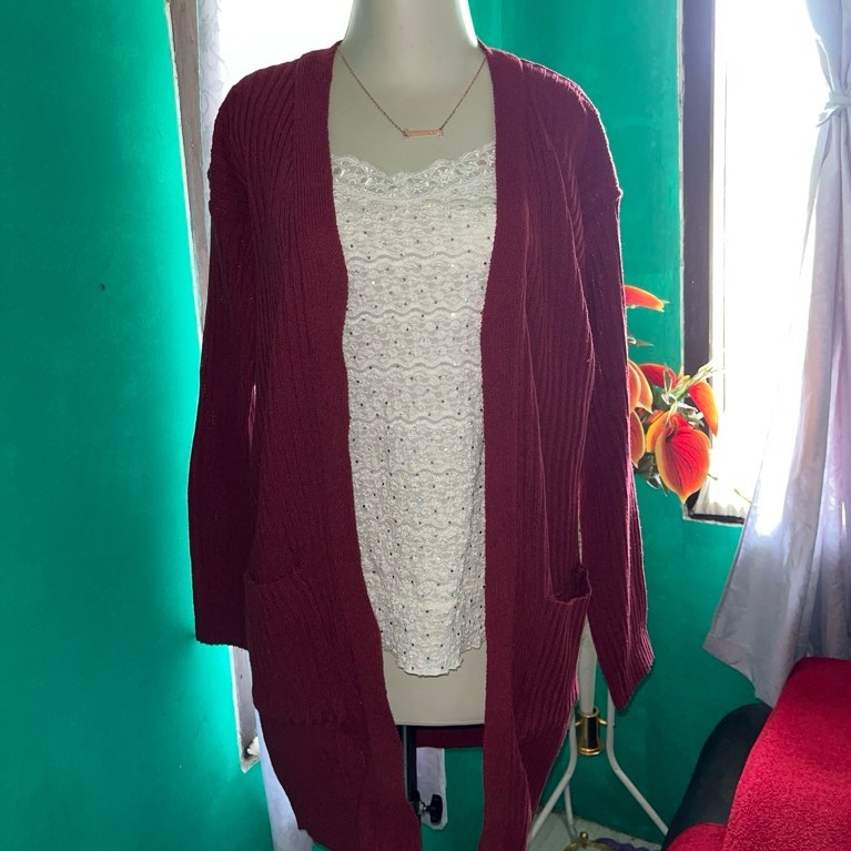 cardigan rajut pl/long cardi/long cardigan/cardigan rajut preloved/cardigan rajut