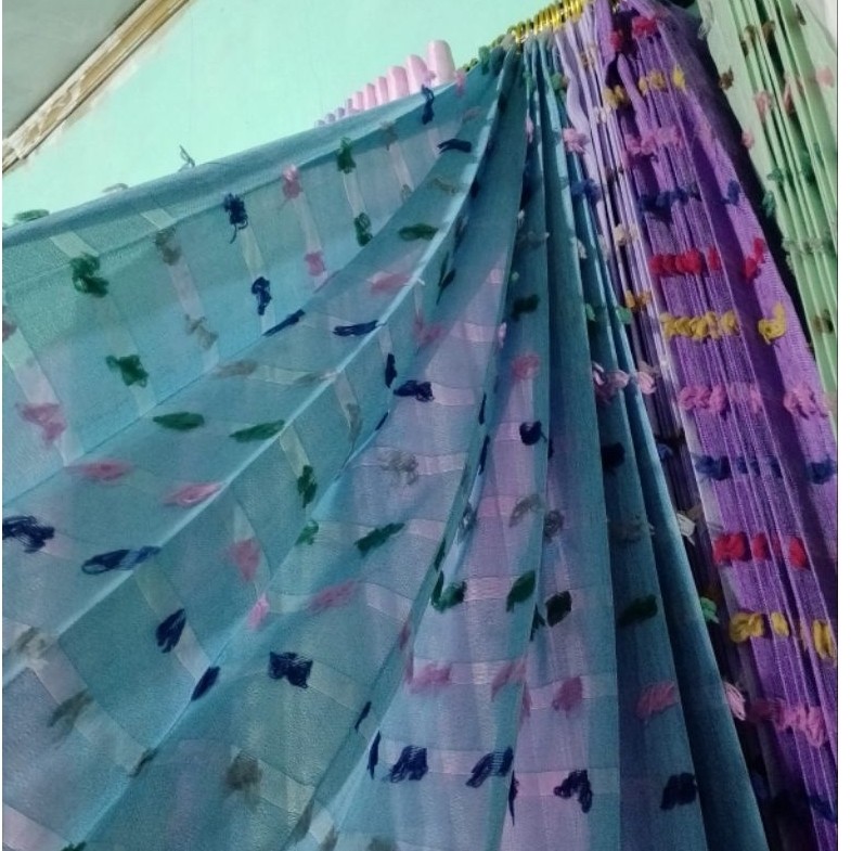 Gorden Korden Hordeng Plisket Curtain Vitrase Lapisan Daleman Vitrase Ruby Selambu Daleman Gorden Mu
