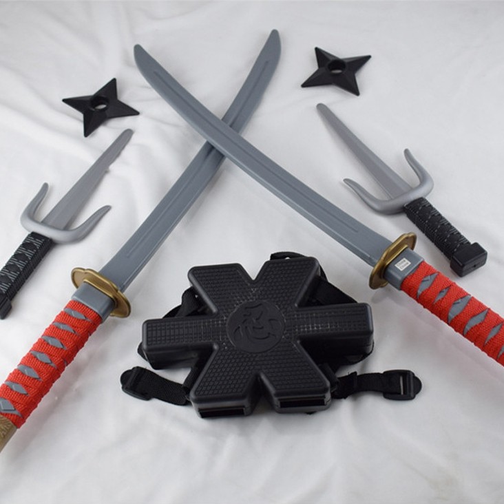 Mainan Ninja Super Weapon / Mainan Senjata Ninja / Senjata COS Ninja / Set Pedang Ninja Bahu Ganda