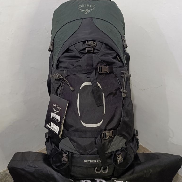 Carrier Osprey Aether 65L Hitam Tas Gunung Original Bergaransi Resmi