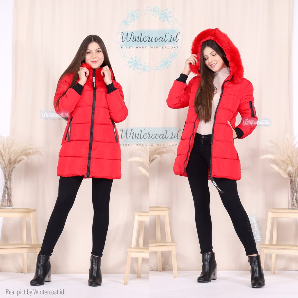 FIFI RED winter coat women mantel musim dingin wanita big size jumbo import