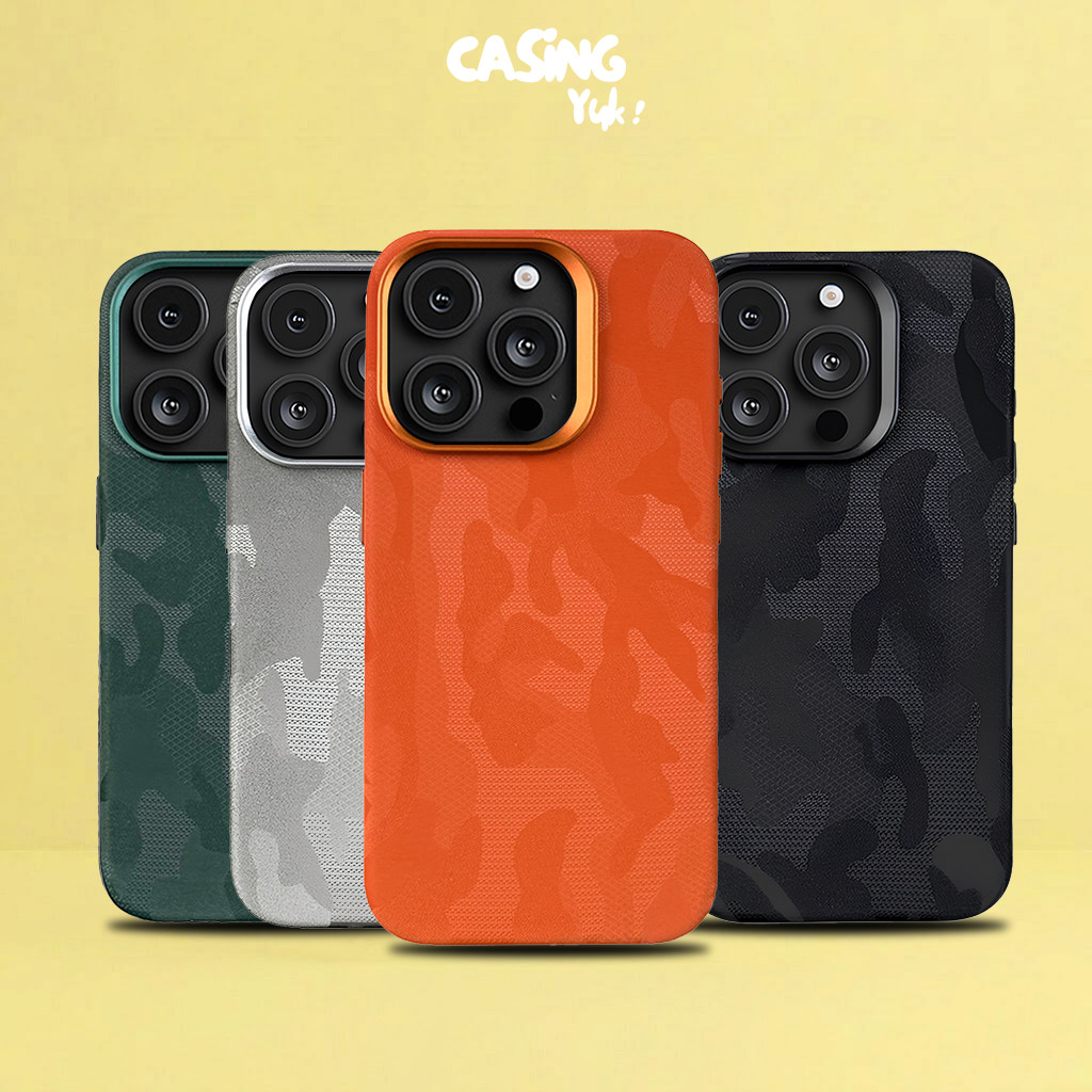 Camoufage Leather Magsafe iPhone Case iPhone 12 13 14 15 Pro Max  Bludru Protection Case Camo Flaug