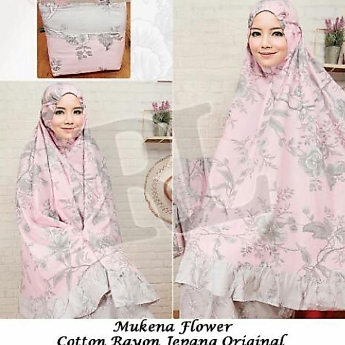 Mukena katun Jepang Flower pink RH