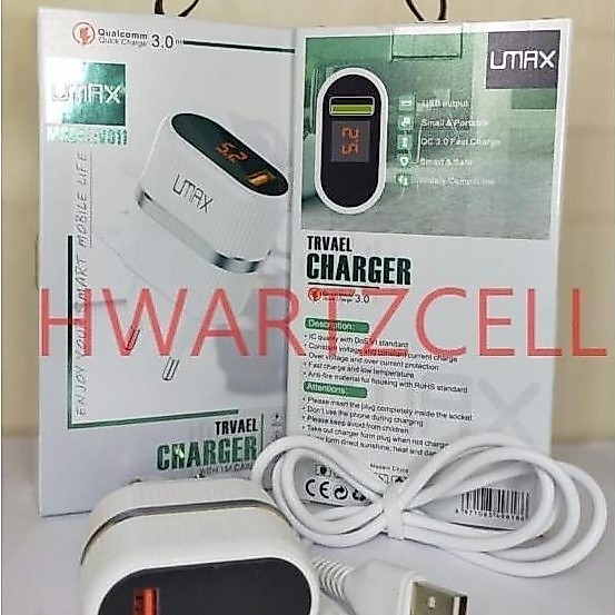 CHARGER TC UMAX DIGITAL LED LCD V011 3.0A FAST CHARGING + KABEL