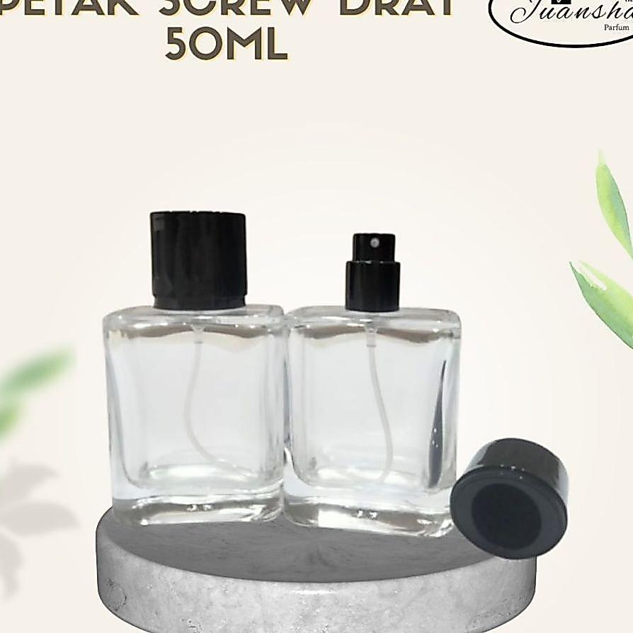 Botol Parfum Petak Screw Black Drat 50Ml | Harga Perlusin